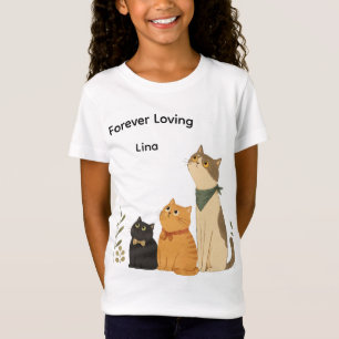 Für immer süße Katzen ästhetische Mädchen liebend  T-Shirt