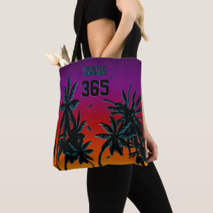 Für immer Tahiti-Sonnenuntergang-Schwarz-Palmen Tasche