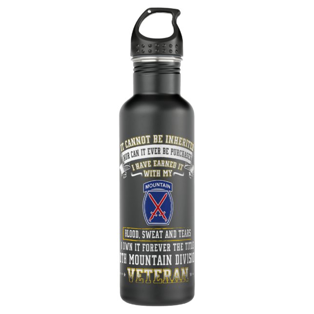 Für immer Titel 10. Gebirgsabteilung Veteran D Edelstahlflasche (Vorderseite)
