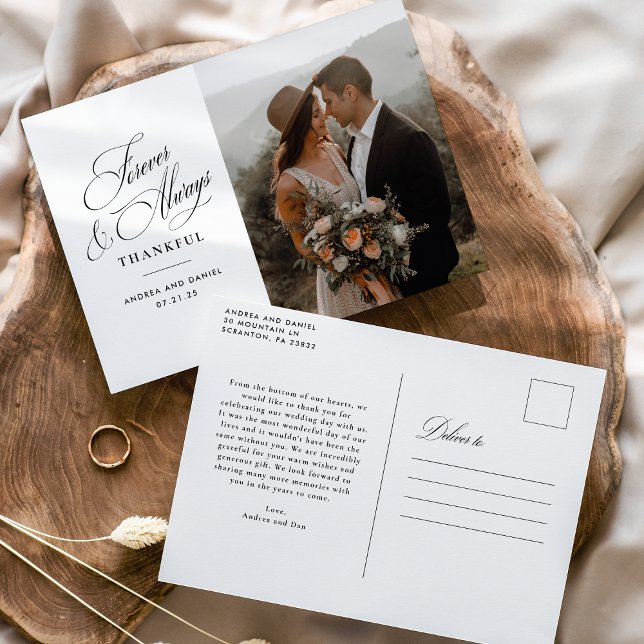 Für immer und immer Hochzeit Danke Postkarte (Von Creator hochgeladen)