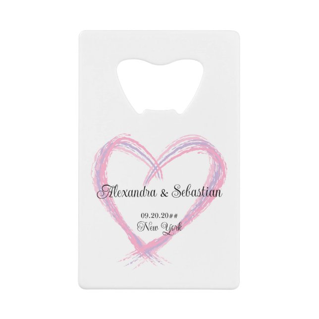 Für immer zusammen Hochzeit Party Gefallen Drink Geldbeutel Flaschenöffner (Vorderseite)
