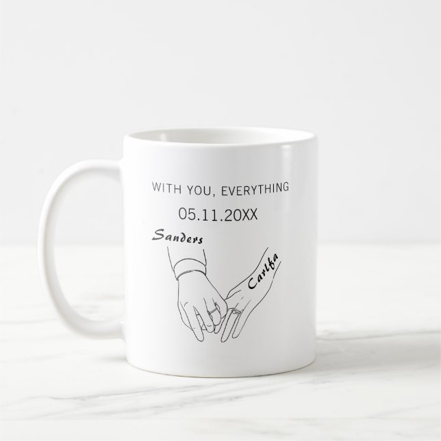Für immer zusammen Hochzeitsgeschenk Verlobung Kaffeetasse (Links)