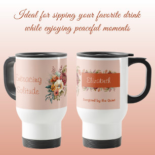 Für Introvertierte Einsamkeit Blumenorange Reisebecher