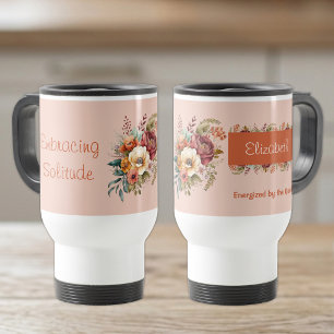 Für Introvertierte Einsamkeit floral orange Reisebecher