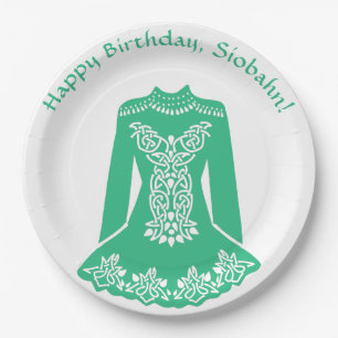 Für irische Tänzer "Green Dancing Dress Custom P Pappteller