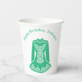 Für irische Tänzer "Green Dancing Dress Custom Par Pappbecher