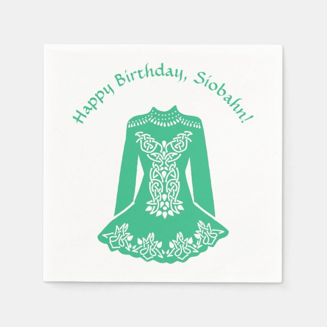 Für irische Tänzer "Green Dancing Dress Custom Par Serviette (Vorderseite)