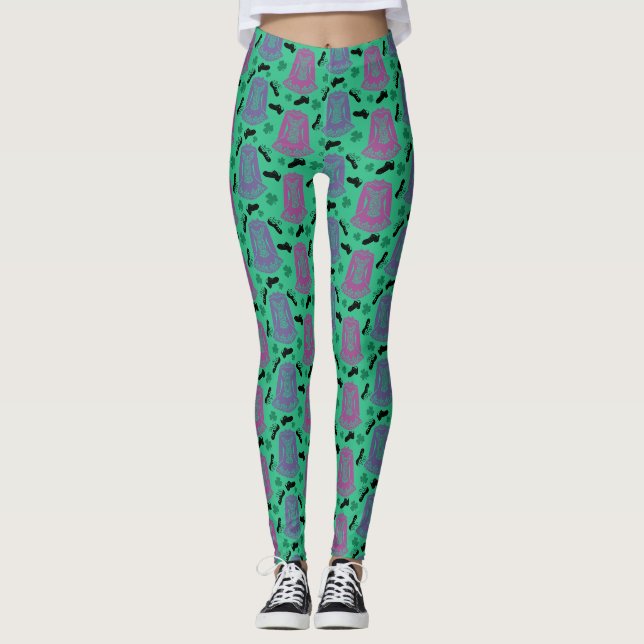 Für irische Tänzer Tanzkleidung Schuhe grün Leggings (Vorderseite)