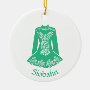 Für Irish Dancers Green Dancing Dress Personalisi Keramik Ornament