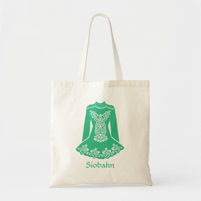 Für Irish Dancers Green Dancing Dress Personalisie Tragetasche (Vorne)