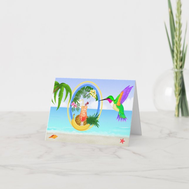 Für J - Paradies-leere Karte des Strand-#3 (Vorderseite)