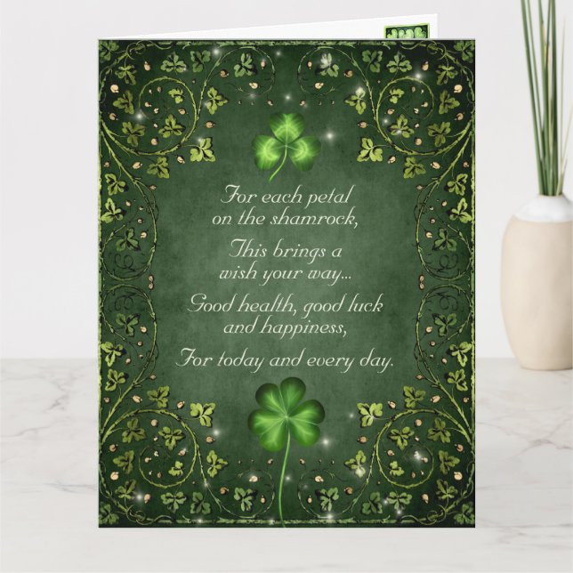 Für jede Petal am St. Patrick's Day im Kleeblatt Karte (Vorderseite)