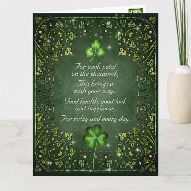 Für jede Petal auf dem Kleeblatt Irish BIG Geburts Karte (Vorderseite)