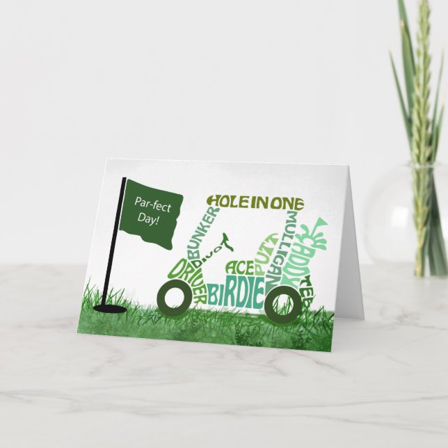 Für jeden General Birthday Par-fect Golf Cart Karte (Vorderseite)