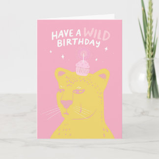 Für jeden Glücklichen Geburtstag Gepard mit Cupcak Karte
