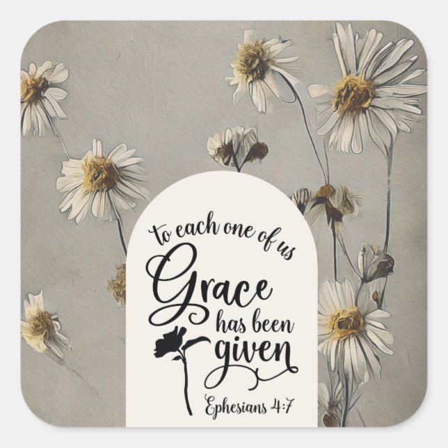 Für jeden von uns erhält Grace die Bibel Quadratischer Aufkleber (Vorderseite)