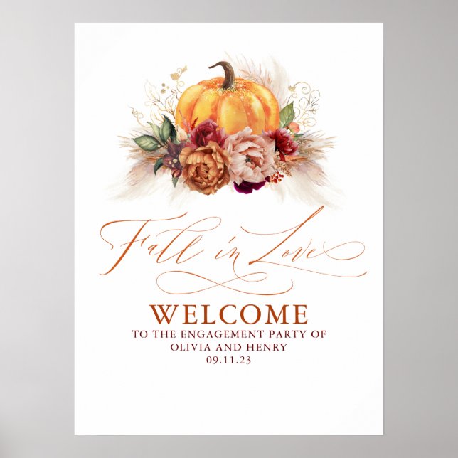 Für jedes Party - Pumpkin-Rost Terracotta-Blume Poster (Vorne)