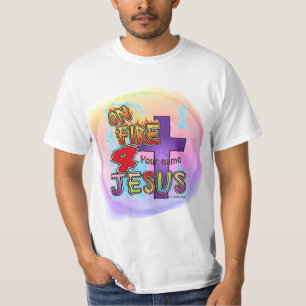 Für Jesus brennendes christliches Kreuz T-Shirt