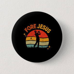 Für Jesus Christliches Golf Retro 70er Religiöses Button
