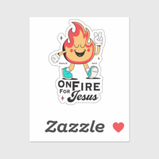 Für Jesus entflammt Psalm 34,5 Süßer Flammen-Chara Aufkleber