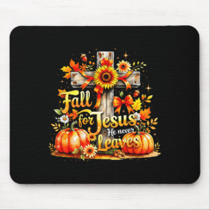Für Jesus fallen christlicher Kürbis Herbst Kreuz Mousepad