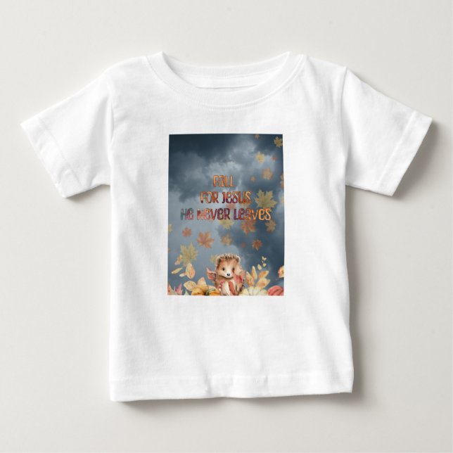 Für Jesus fällt er niemals Design Verlasst Baby T-shirt (Vorderseite)
