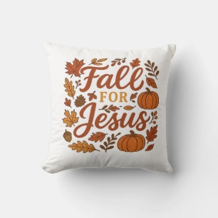 Für Jesus hereinfallen Herbst-Kürbis Christlicher  Kissen