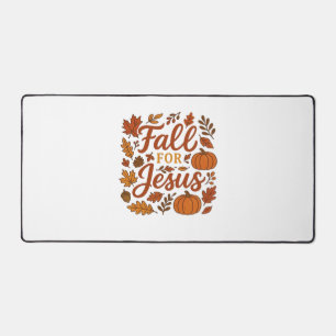 Für Jesus hereinfallen Herbst-Pumpkin Christlicher Schreibtischunterlage
