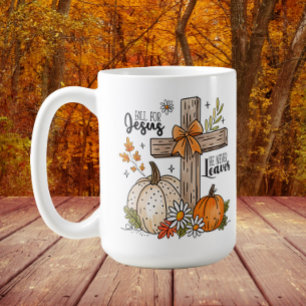 Für Jesus im Herbst, Christliches Kreuz Kaffeetasse