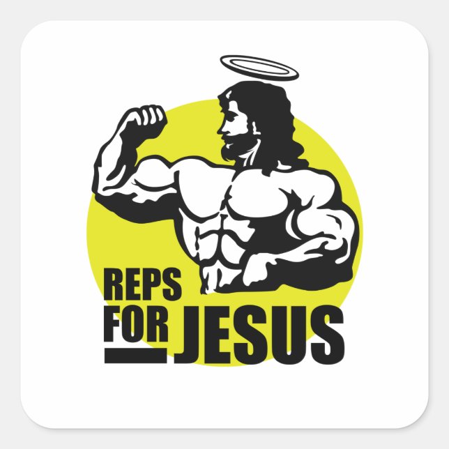 Für Jesus Quadratischer Aufkleber (Vorderseite)
