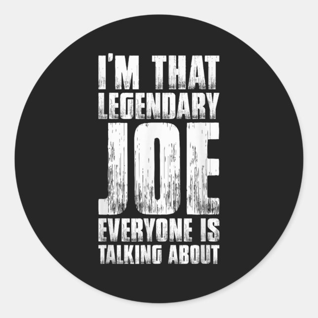 Für Joe Name Vorname Funny Joe Runder Aufkleber (Vorderseite)