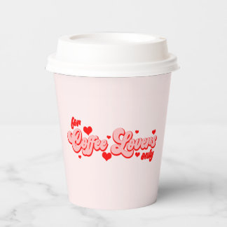 Für Kaffeeliebhaber nur Retro-Rote Herzen Pappbecher