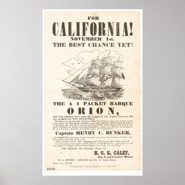 Für Kalifornien!.."Orion"-Werbung (1281A) Poster (Vorne)