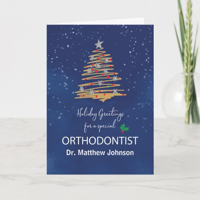 Für Kieferorthopäden Weihnachtsbaum Anpassbarer Na Karte (Vorderseite)