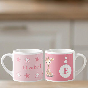 Für Kinder Giraffe Name rosa Espressotasse