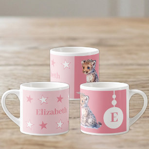 Für Kinder Leopard Name rosa Espressotasse