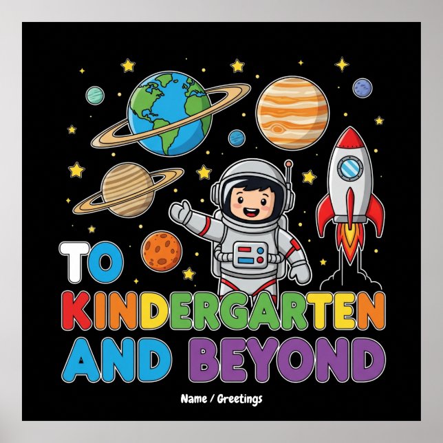Für Kindergarten und Jenseits des Astronauten Funn Poster (Vorne)