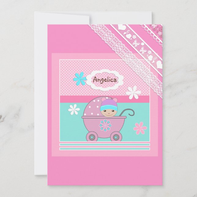 Für kleine Mädchen Einladung (Vorderseite)