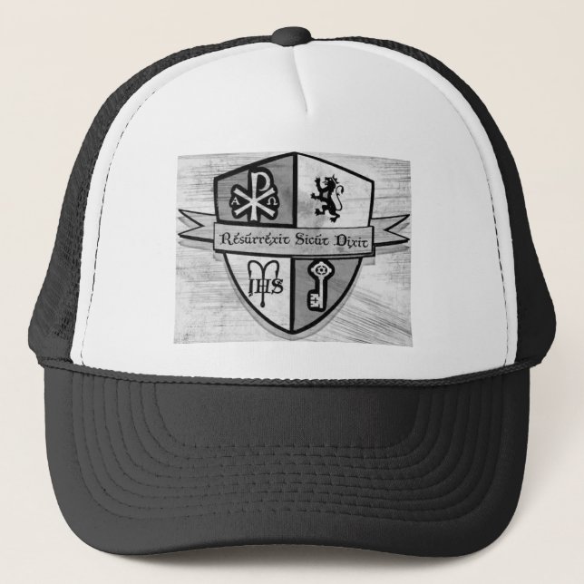 Für König-und Land-Schwarzweiss-Logo Truckerkappe (Vorderseite)