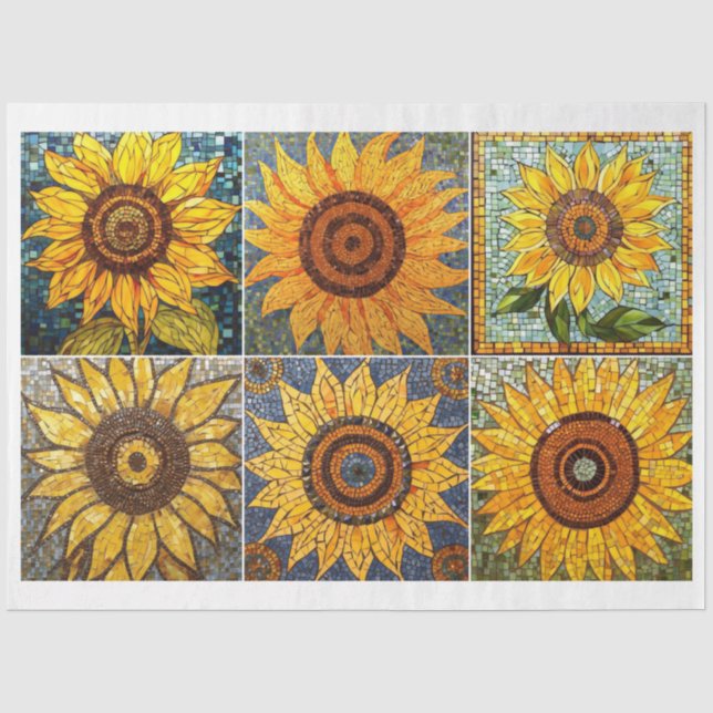 Für Künstler Crafters Mosaik Sonnenblumentextur 2 Seidenpapier (Vorderseite)