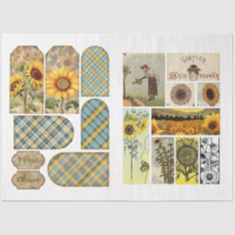 Für Künstler Crafters Sunflower Ephemera Seidenpapier