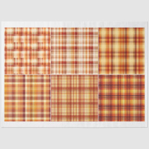 Für Künstler Fall Orange Brown Kariertes Muster Seidenpapier