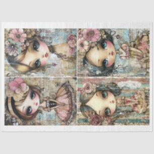 Für Künstler und Crafters Whimsical Girl Ephemera Seidenpapier