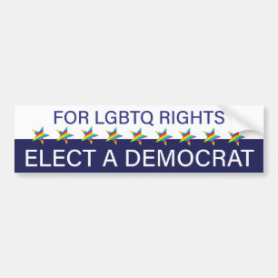 für LGBTQ-Rechte; Wahl eines Demokraten Autoaufkleber