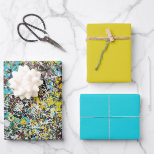 Für Liebhaber des abstrakten Kunstdesigns konzipie Geschenkpapier Set