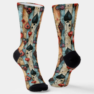 Für Liebhaber von Kartenspielen. Kartensymbolen sp Socken