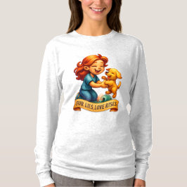 Fur Lies Liebe erhöht Niedliche Lady und Welpe Car T-Shirt