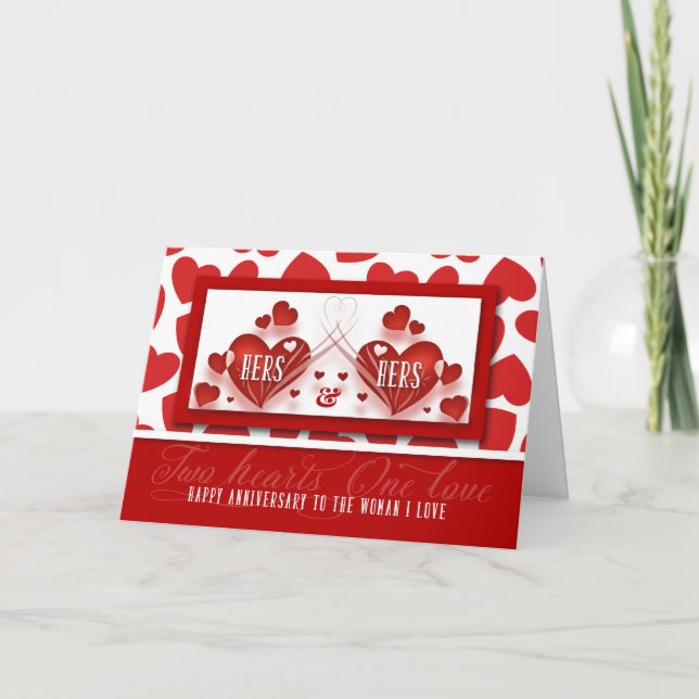 Für Life Partner Two Hearts Wedding Jubiläum Karte (Vorderseite)