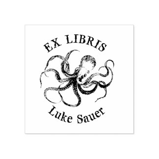 für Luke octopus ex libris Briefmarke Gummistempel