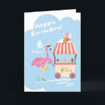 Für Mädchen 6. Niedliche Flamingo Geburtstagskarte Karte<br><div class="desc">Niedliche Flamingo- und Eismädchen 6. Geburtstagskarte. Ideal für Cousin,  Tochter,  Freundin,  Enkelin,  Nichte,  Schwester. Exklusiv für die Marke Green Elephant Cards.</div>